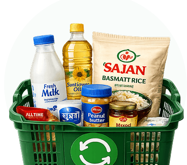 Sajan Premium Packed Grocery Basket Display