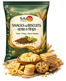 Sajan Snacks & Biscuits assortment spread