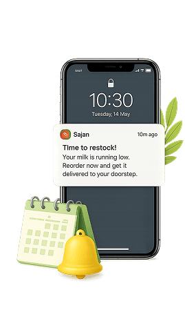 Smart phone push notification reminder alert illustration